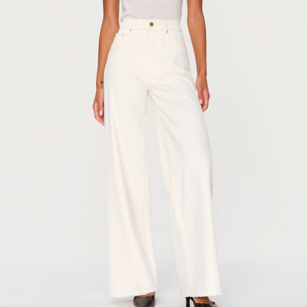 DL1961 Women's Wide Leg Pants in Off-White